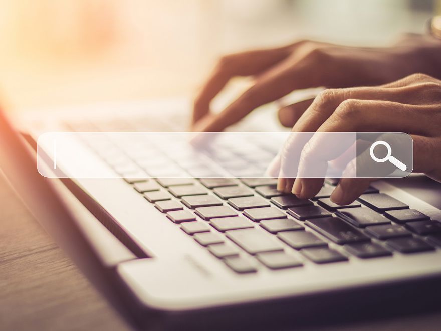 search bar appearing on top of laptop keyboard