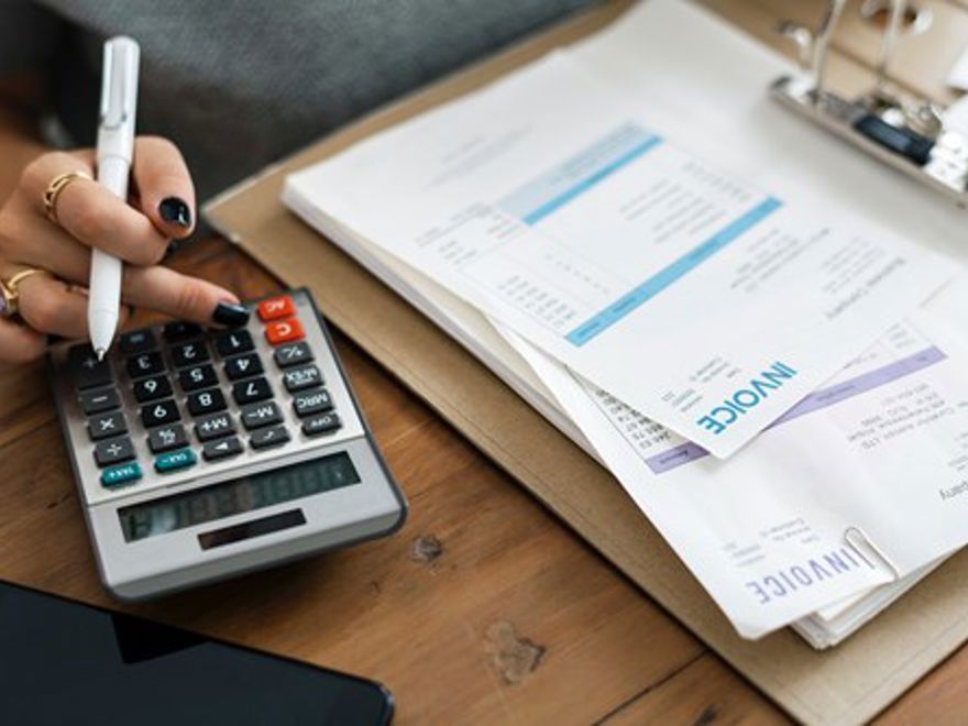 Person using calculator